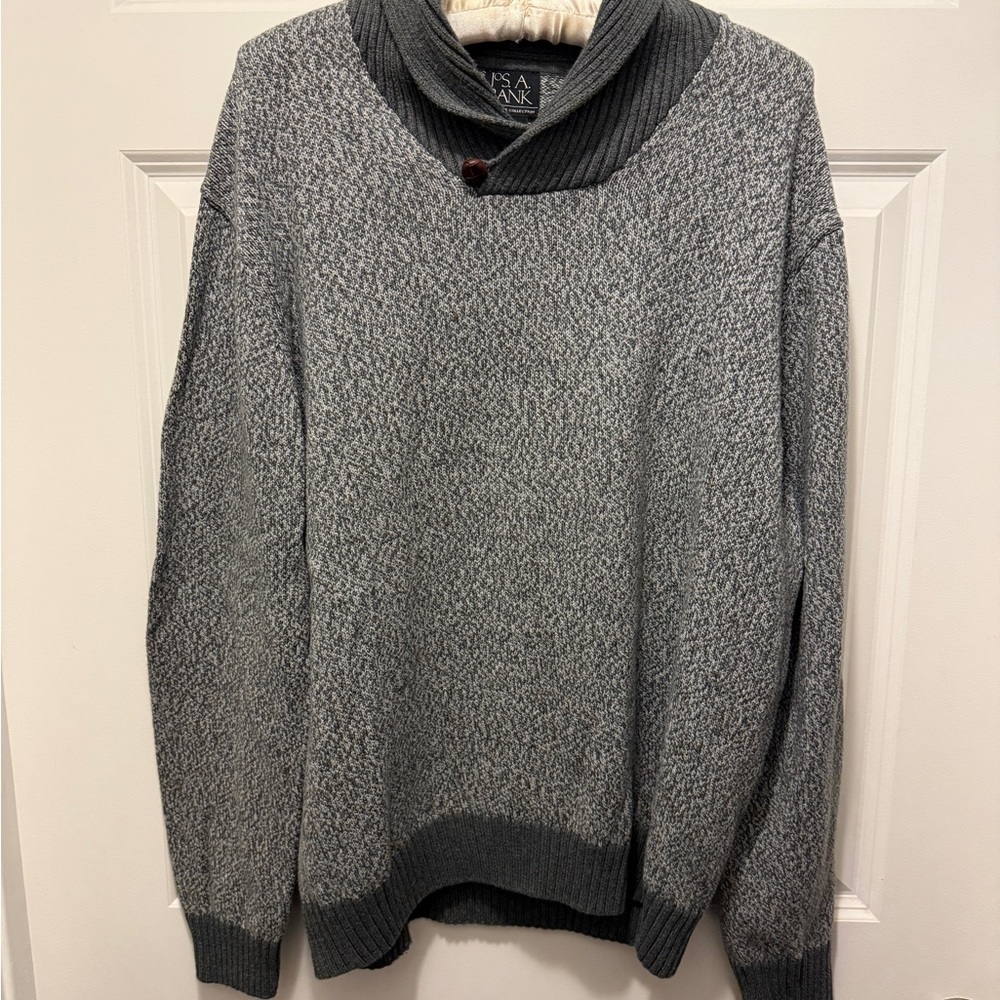 Jos. A. Bank Men's Gray Sweater with Shawl Collar